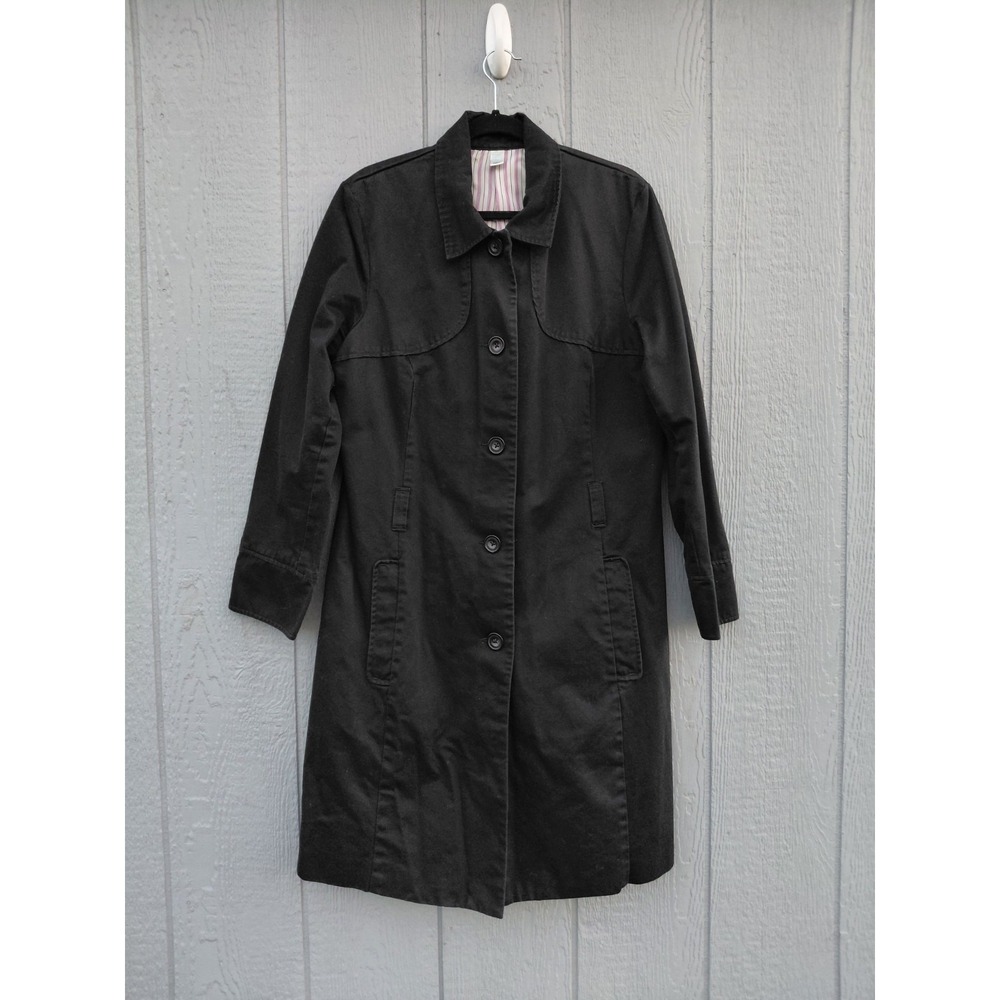 Y2K Old Navy Button Down Trench Coat Women's XL Black